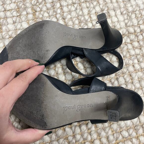 Paul Green Nicolette Pump Black Leather Pointed Toe Heels UK 6 / US 8.5 Classic - Picture 6 of 14